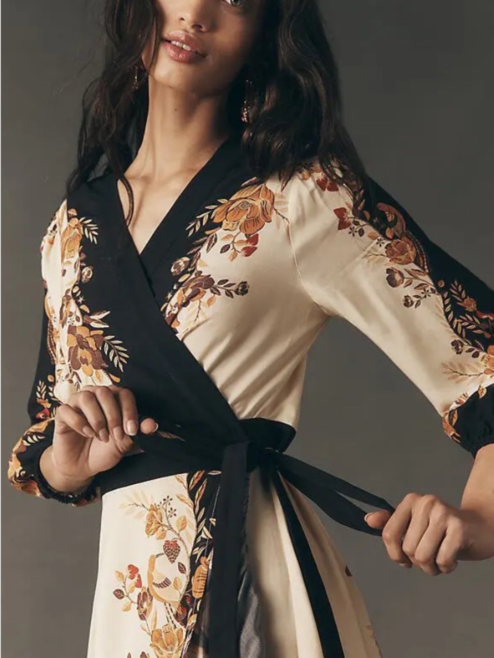 MEDIUM FARM RIO X ANTHROPOLOGIE FLORAL WRAP DRESS